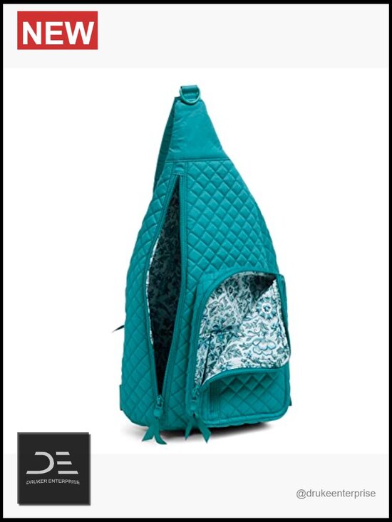 Quilted Cotton Sling Backpack Bookbag Adjustable Strap